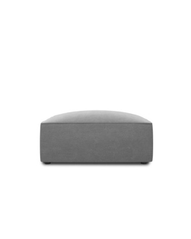 Pouf 1 place en tissu velours gris