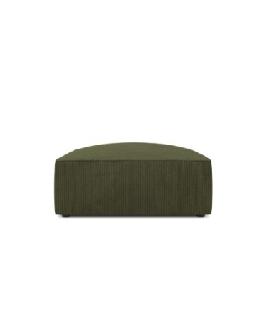 Pouf 1 place en tissu velours côtelé vert