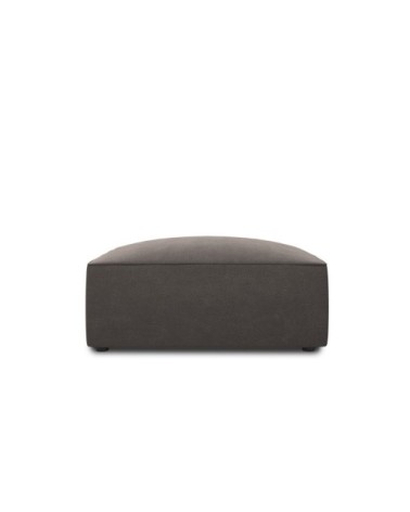 Pouf 1 place en tissu velours gris foncé