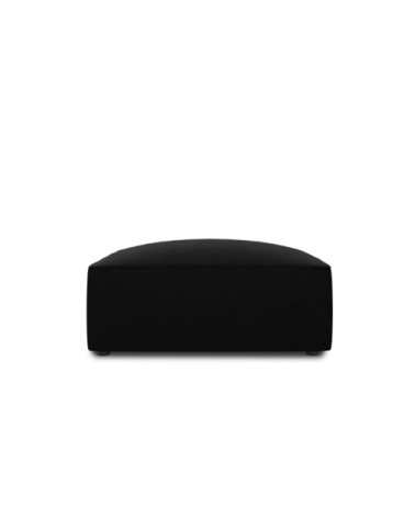 Pouf 1 place en tissu velours noir