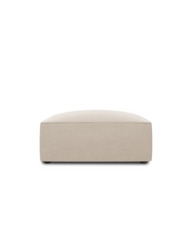 Pouf 1 place en tissu velours beige