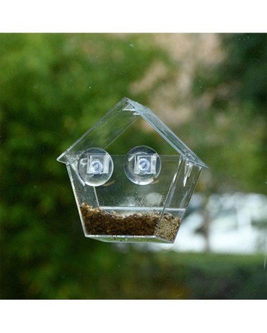 Mangeoire pour oiseaux transparente
