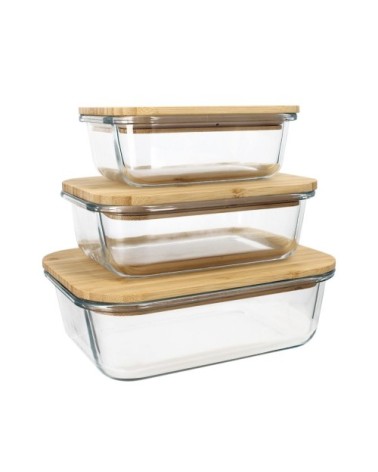 Lot de 3 boîtes hermétiques en verre