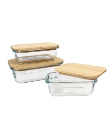 Lot de 3 boîtes hermétiques en verre