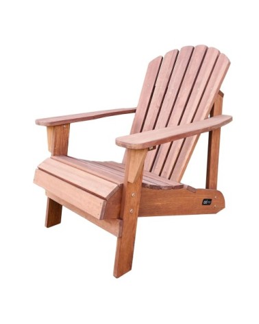 Chaise adirondack accoudoirs, bois fsc, marron, 90x78x93 cm