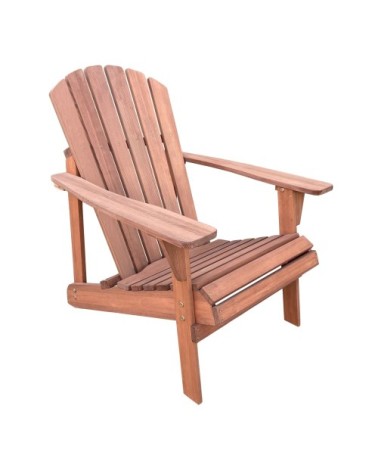 Chaise adirondack accoudoirs, bois fsc, marron, 90x78x93 cm