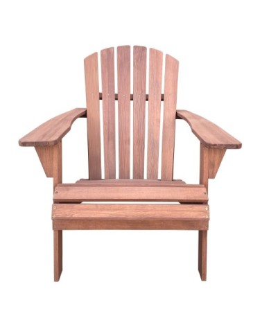 Chaise adirondack accoudoirs, bois fsc, marron, 90x78x93 cm