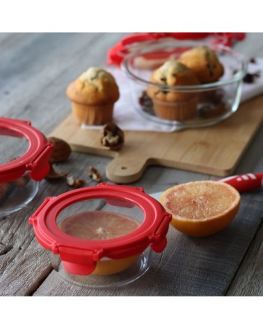 Boîte hermétique ronde 370mL en verre