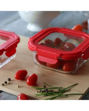 Boîte hermétique carré 500mL en verre