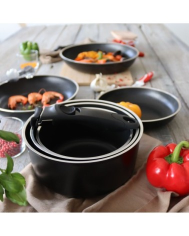 Set de 4 pièces casseroles pour induction en aluminium