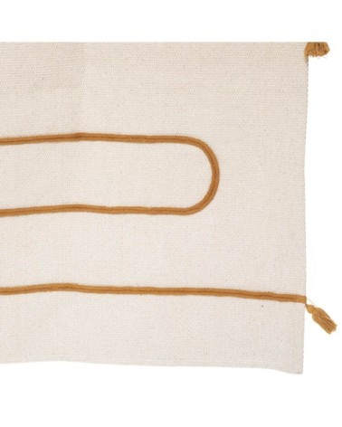 Tapis en corde avec pompons coton naturel 170x120cm