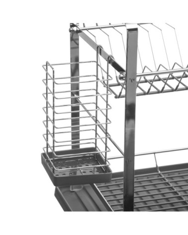 Égouttoir à vaisselle métal 2 niveaux gris