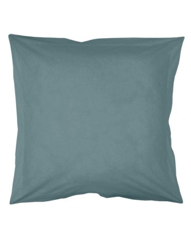 Taie d'oreiller unie en coton bio eucalyptus 65 x 65