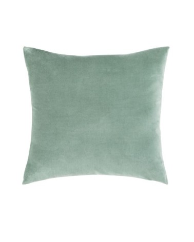 Coussin en velours vert tilleul 45x45