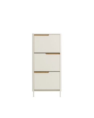 Meuble à chaussures en bois 3 portes H131cm blanc