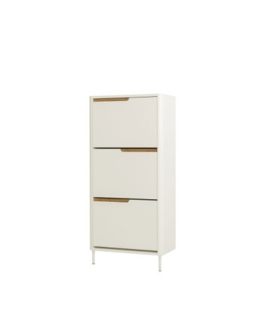 Meuble à chaussures en bois 3 portes H131cm blanc