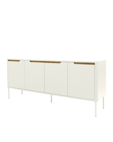 Buffet en bois 4 portes L173cm blanc