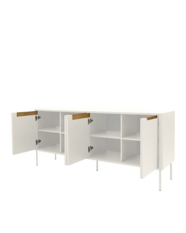 Buffet en bois 4 portes L173cm blanc