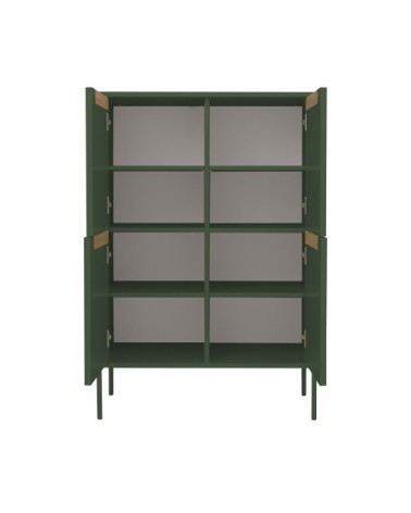 Buffet haut en bois 4 portes H128cm vert forêt