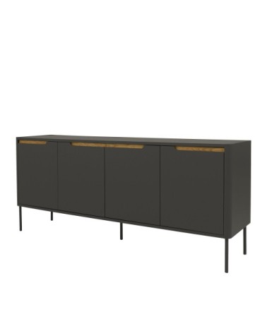 Buffet en bois 4 portes L173cm gris anthracite