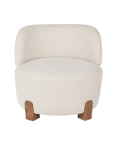 Fauteuil en textile tramé beige