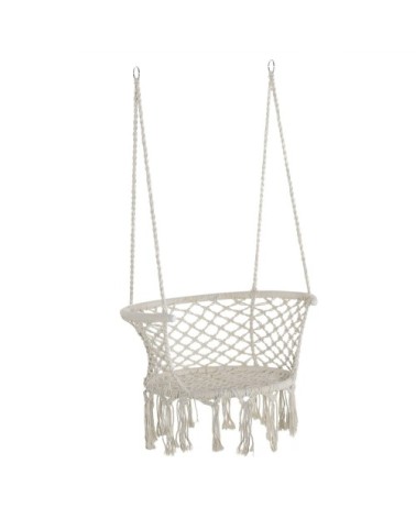 Chaise suspendue macramé coton polyester beige