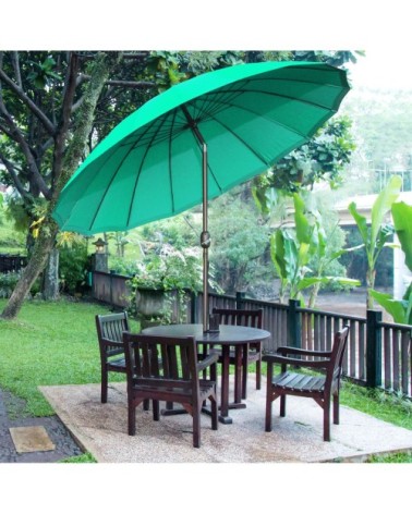 Parasol inclinable rond vert