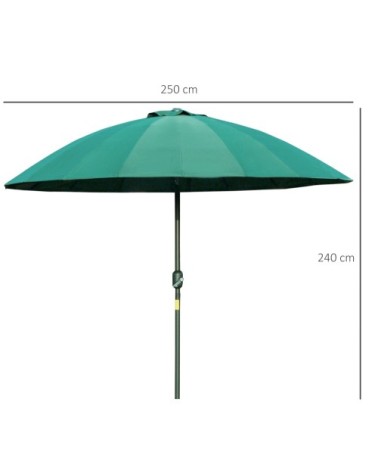Parasol inclinable rond vert