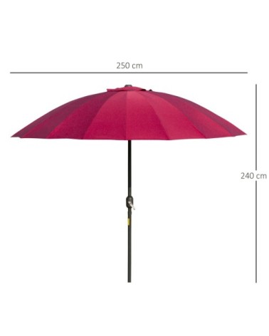 Parasol inclinable rond bordeaux