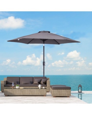 Parasol inclinable de jardin rouge vineux