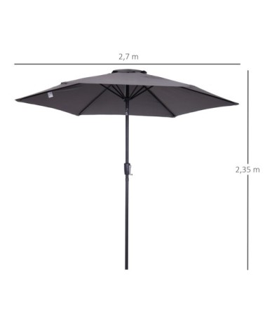 Parasol inclinable de jardin rouge vineux