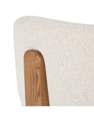 Fauteuil en textile tramé beige