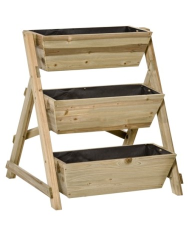 Jardinière sur pieds carré potager 3 niveaux bois sapin autoclave
