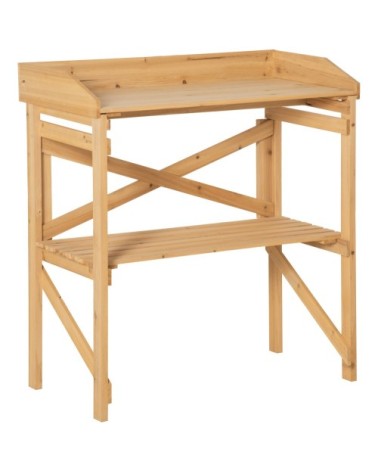 Table de rempotage étagère à lattes sapin pré-huilé