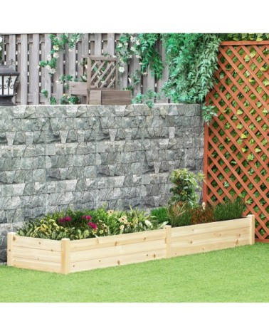 Carré potager de jardin feutre de drainage séparation bois de sapin