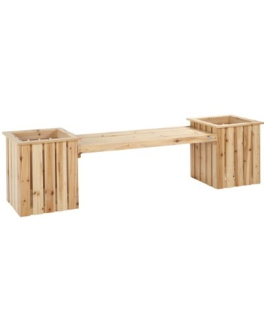 Banc de jardin jardinière double 2 en 1 bois sapin naturel