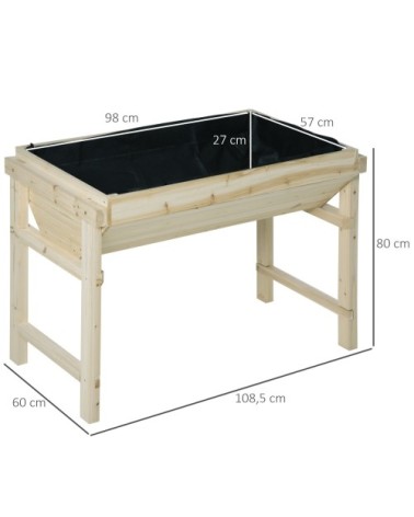 Jardinière sur pieds potager bois sapin