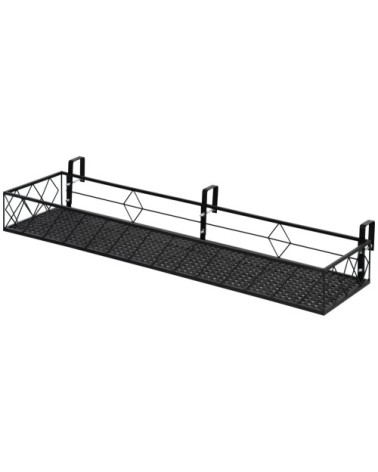 Support de pot de fleurs jardinière suspendu réglable métal noir