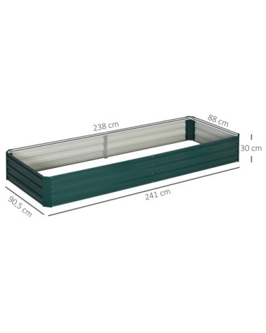 Carré potager de jardin tôle d'acier ondulée vert foncé