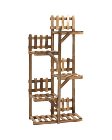 Étagère à fleurs 5 tablettes bois de sapin traité carbonisation