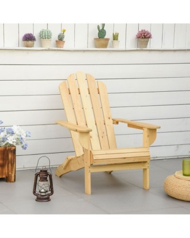 Fauteuil Adirondack pliable bois de sapin traité pré-huilé