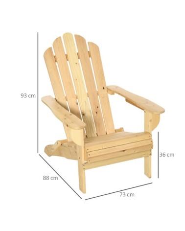 Fauteuil Adirondack pliable bois de sapin traité pré-huilé