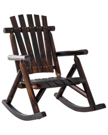 Fauteuil de jardin Adirondack à bascule sapin traité carbonisation