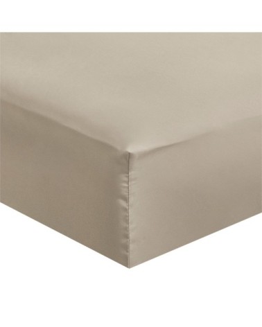Drap housse grand bonnet microfibre Beige 140x190/200cm