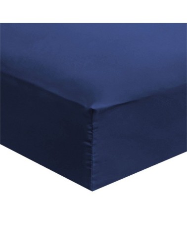Drap housse grand bonnet microfibre Bleu 140x190/200cm