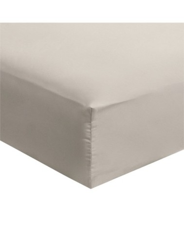 Drap housse grand bonnet microfibre Beige Foncé 80x200cm