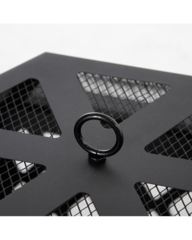 Brasero hexagonal pare-étincelles avec tisonnier acier noir