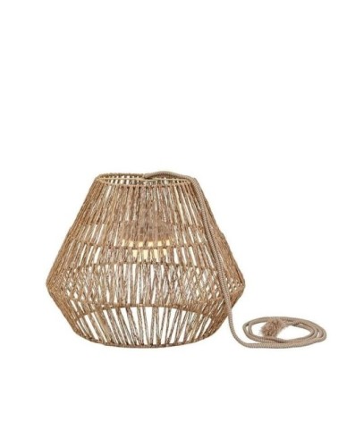 Suspension extérieure en rotin avec led sisine nature