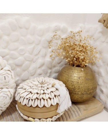 Boîte en bambou et coquillages 14x10 cm