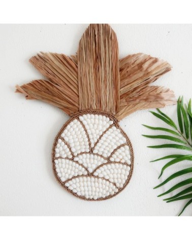 Décoration murale blanche en forme d'ananas